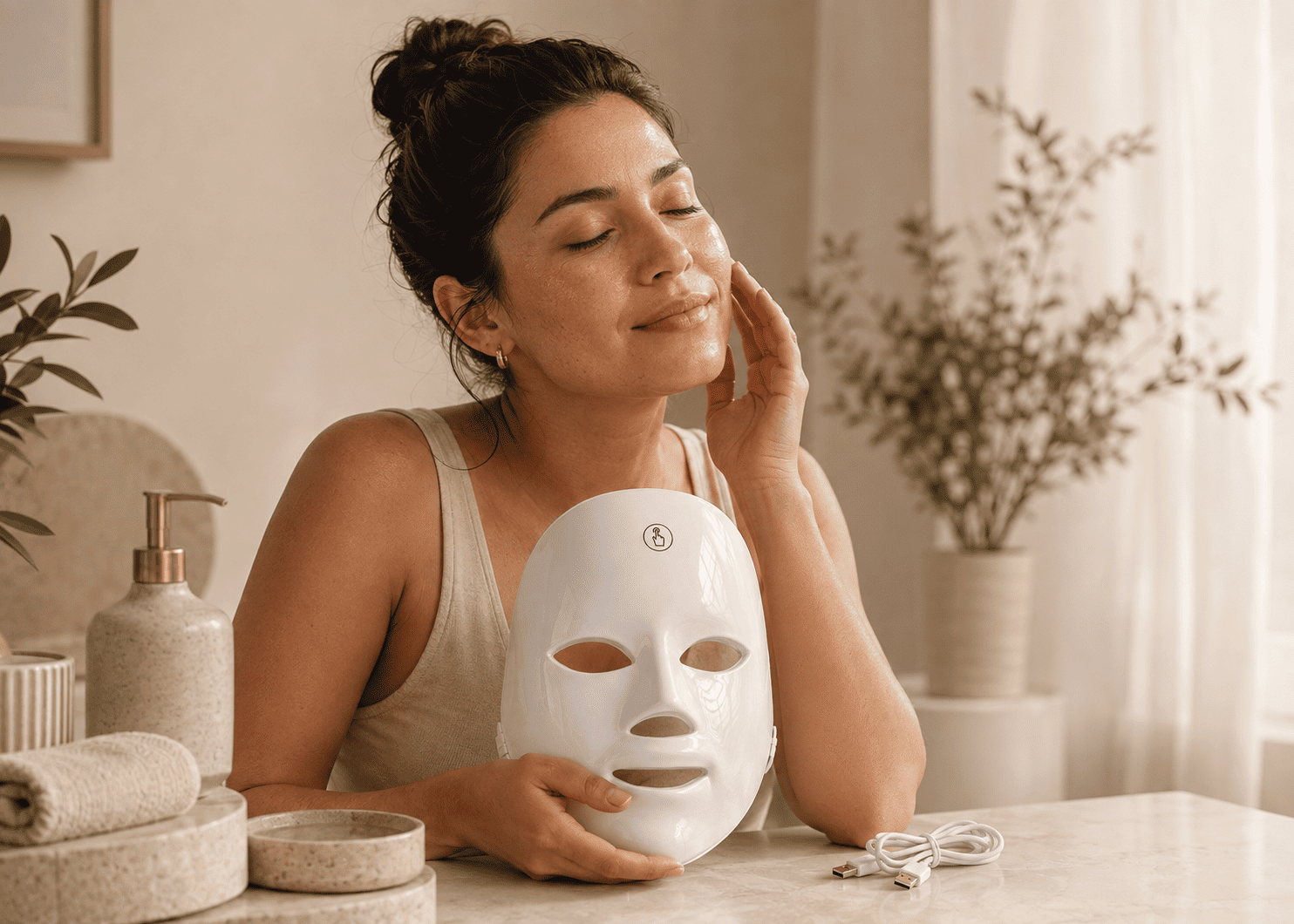 Momento de autocuidado facial com a Zeniar Lum&eacute;a 7
